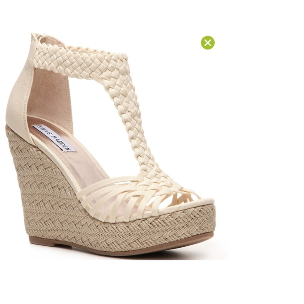 Steve Madden Rise Wedge Natural Woven Espadrille Sandal 7 - Picture 5 of 5
